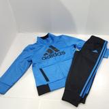 Adidas Matching Sets | Adidas Boys 2-Piece Active Track Suit Jogger Set Size 24m Black /Light Blue | Color: Black/Blue | Size: 24mb