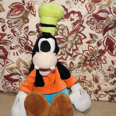 Disney Toys | Disney Parks Goofy Large Hat Plush Stuffed Animal Toy Doll Gone Fishing 17" Tal | Color: Black/Orange | Size: 17"
