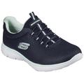 Slip-On Sneaker SKECHERS "SUMMITS" Gr. 42, blau (navy, mint) Damen Schuhe Sneaker