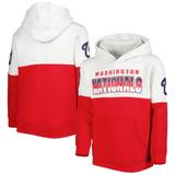 Youth Heather Gray/Red Washington Nationals Playmaker Pullover Hoodie