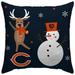 Chicago Bears 18'' x Holiday Reindeer Décor Pillow