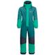 Schneeoverall JACK WOLFSKIN "ICY MOUNTAIN SUIT K" Gr. 128, Normalgrößen, blau (bay, blue) Kinder Overalls Kinder-Outdoorbekleidung