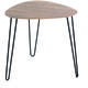 Pegane - Table d'appoint en métal noir et mdf chêne - Longueur 40 x Hauteur 43 x Profondeur 40 cm