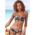 Bügel-Bandeau-Bikini-Top VENICE BEACH "Lori" Gr. 42, Cup C, schwarz (schwarz, bedruckt) Damen Bikini-Oberteile Ocean Blue