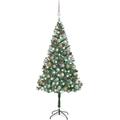 Albero di Natale Artificiale con Set Palline led e Pigne 180cm