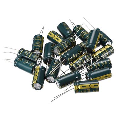 Aluminum Radial Electrolytic Capacitor Low ESR 2200UF 16V 10 x 20 mm - Green - 2200uF 16V 10x20 20pcs