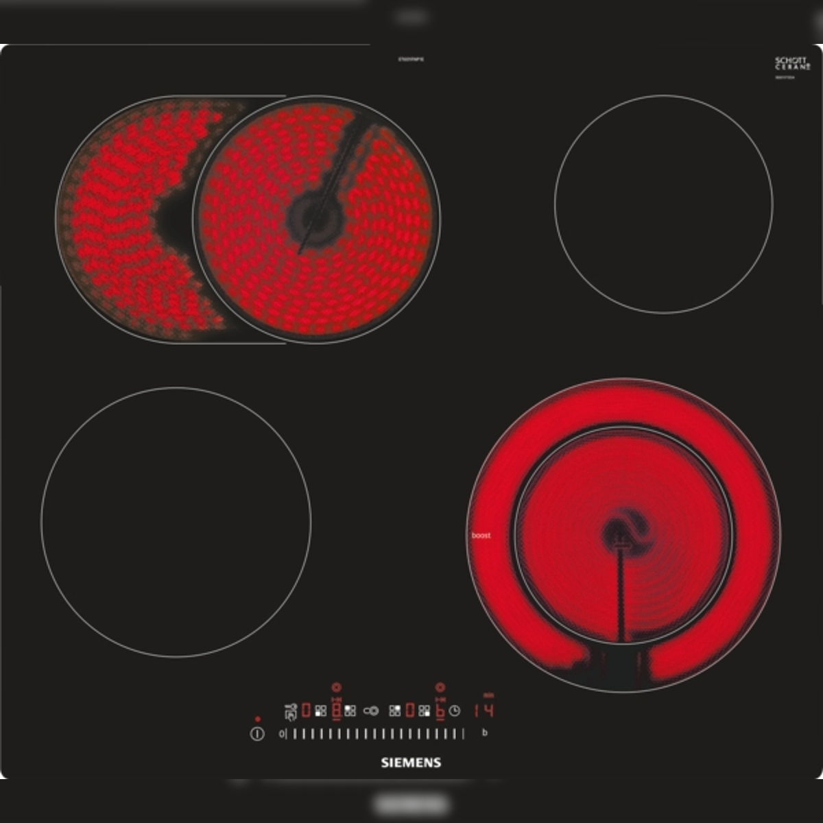 Siemens iQ300, Elektro-Kochfeld, 60 cm, Schwarz, flächenbündig (integriert) ET601FNP1E Image