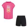 Nike Matching Sets | Nike Little Girls 2 Piece T-Shirt And Shorts Set Size 4 | Color: Black/Pink | Size: 4g