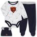 Newborn & Infant White/Navy Chicago Bears Dream Team Bodysuit Pants Hat Set