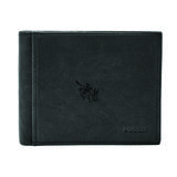 Men's Fossil Black Colorado School of Mines Orediggers Leather Ingram RFID Flip ID Bifold Wallet