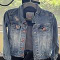 Levi's Jackets & Coats | Girls Denim Ripped Levi’s Jacket Customized With Letter P | Color: Blue | Size: 6g