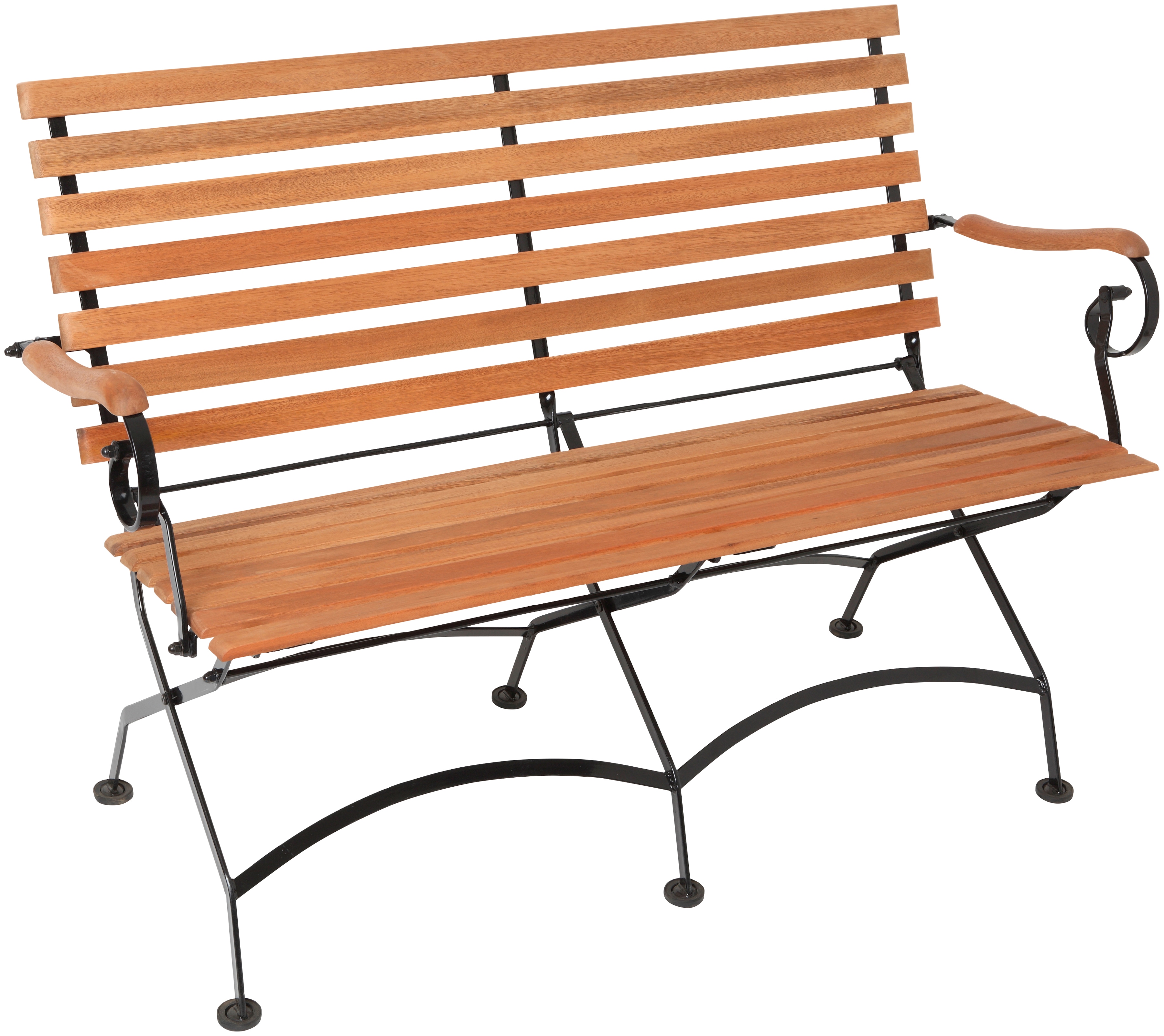 Gartenbank MERXX, braun, B:115cm H:85cm T:58cm, Holz, Stahl, Sitzbänke, Gartenbank