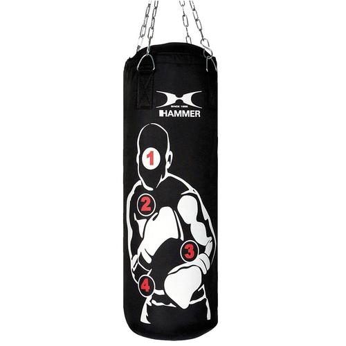 Boxsack HAMMER ""Sparring Pro"" Boxsäcke Gr. B/H/L: 30cm x 100cm x 100cm, schwarz (schwarz/weiß)