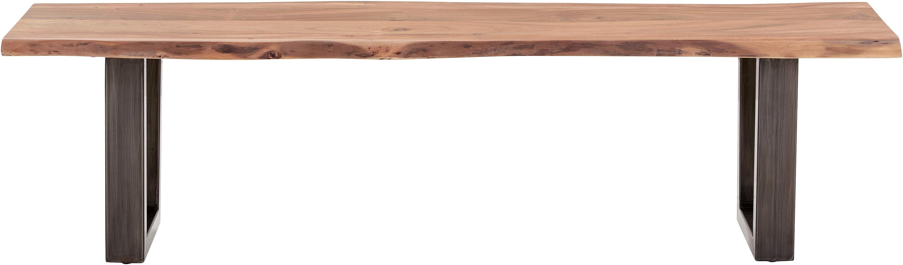 Bank MCA LIVING "CALABRIA", braun (antik gewischt, akaziefarben), B:180cm H:47cm T:40cm, Massivholz, Sitzbänke