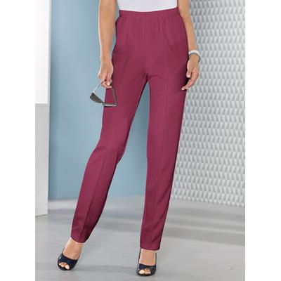 Dehnbund-Hose CLASSIC BASICS, Damen, Gr. 50, Normalgrößen, rot (bordeaux), 100% Polyester, unifarben, lang, Hosen Image