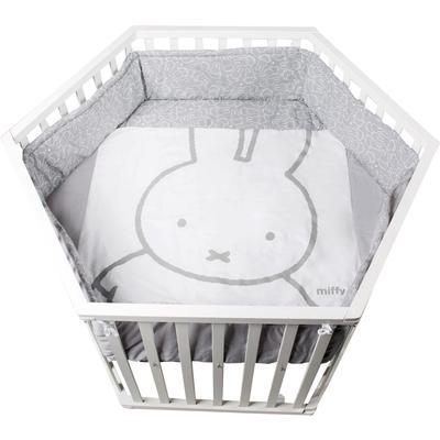 Laufgitter ROBA "miffy, weiß, 6-eckig", Baby, weiß, Laufställe, mit Stoffeinlage und Nestchen