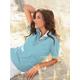 Poloshirt CASUAL LOOKS "Poloshirt" Gr. 42, blau (aqua) Damen Shirts Jersey