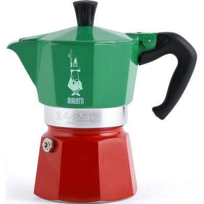 Espressokocher BIALETTI "Moka Express Tricolore Italia" Kaffeemaschinen Gr. 0,13 l, 3 Tasse(n), bunt (aluminiumfarben, bunt) Espressokocher