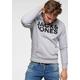 Kapuzensweatshirt JACK & JONES "CORP Logo Hoodie" Gr. S (46), grau (light grey melange) Herren Sweatshirts