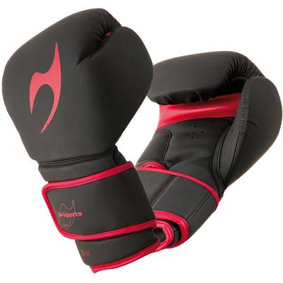 Boxhandschuhe JU-SPORTS "Training pro" Gr. M 12 oz, schwarz (black, red) Boxhandschuhe