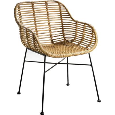 Rattanstuhl SIT "Rattan Vintage", schwarz (natur, schwarz), B:56cm H:83cm T:58cm, Rattan, Stühle, mit Armlehnen, Shabby Chic, Vintage Image