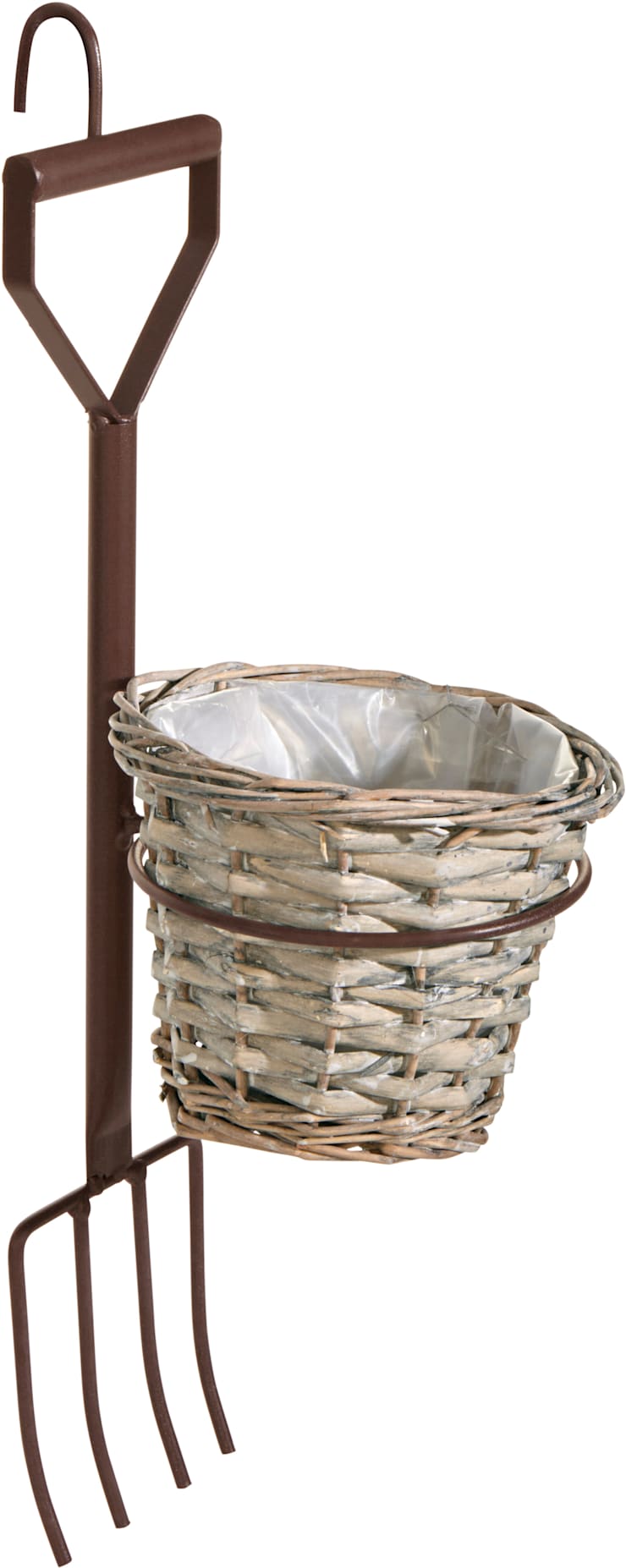 Pflanzkübel GASPER, braun (braun, natur), B:19cm H:85cm T:25cm, Metall, Weide, Pflanzgefäße Image