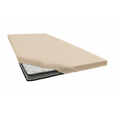 Spannbettlaken JANINE "TOPPER 5001/", beige (sand), B:140-160cm L:200-220cm, Jersey-Elasthan, Obermaterial: 95% Baumwoll