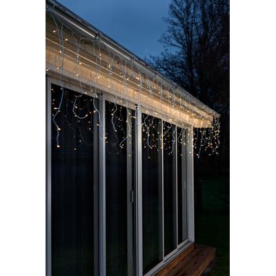 KONSTSMIDE LED-Lichtervorhang, weiß, Dioden 96 St. Flammen 96 St., Kabellänge 10m x Gesamtlänge 13m, Lichterketten, LED Eisregen Lichtervorhang, 96 bernsteinfarbene Dioden Image