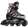 Hikole verstellbare Inline-Skates für Erwachsene und Jugendliche, sichere Outdoor-Rollschuhe für Damen Herren Mädchen Jungen (Rot schwarz, XL(41-44))