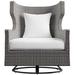 Bernhardt Captiva Outdoor Swivel Chair Wicker/Rattan in Gray/Orange | 40 H x 33 W x 30 D in | Wayfair OP112SB