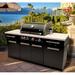 Mont Alpi 5-Burner 63000 BTU Black Stainless Steel Outdoor Kitchen Island Barbecue Gas Grill Stainless Steel in Gray/White | Wayfair MA-957