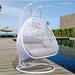 Bungalow Rose Samaira Wicker Hanging 2 person Egg Swing Chair Wicker/Rattan in White | 78.7 H x 47.2 W x 47.4 D in | Wayfair