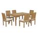 Modway Marina 7 Piece Outdoor Patio Teak Dining Set Wood/Teak in Brown/White | 29.5 H x 60 W x 40 D in | Wayfair EEI-3293-NAT-WHI-SET