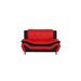 Wrought Studio™ Uhome 3Pcs Sofa Puma 79" Wide Faux Round Arm Convertible Sofa Faux in Red/Black | 34.8 H x 59.2 W x 29.2 D in | Wayfair