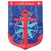 East Urban Home Welcome Anchor Shaped 2-Sided Polyester 18 x 13 in. Garden Flag in Blue/Red | 18 H x 13 W in | Wayfair