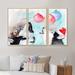 The Holiday Aisle® Three Funny Cute Husky Dogs in Christmas Hats - 3 Piece Floater Frame Print on Canvas Canvas, in White | Wayfair