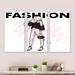 House of Hampton® Young Woman in Pink w/ Little Black Handbag - 3 Piece Floater Frame Print on Canvas Canvas, in White | Wayfair