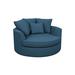 Barrel Chair - Wade Logan® Ashonte Anjuan 61" Wide Barrel Chair Polyester/Fabric in Blue | 37 H x 61 W x 61 D in | Wayfair