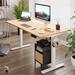 The Twillery Co.® Home Office Height Adjustable Standing Desk Wood/Metal in White/Yellow | 27.5 H x 55 W x 24 D in | Wayfair