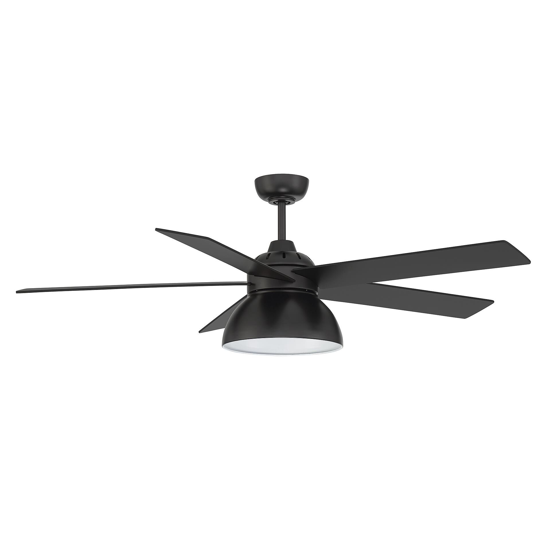 Meridian Lighting 52 Inch Ceiling Fan with Light Kit - M2014MBK