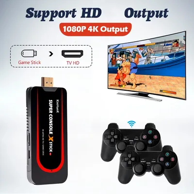 Super Console X Stick-Console de jeu rétro PS1 N64 DC plus de 50000 jeux boîtier de câble TV HD