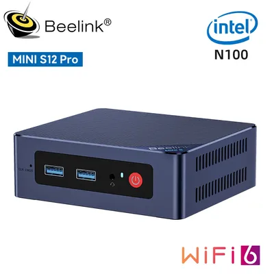 Beelink-Mini PC de jeu Intel S12 Pro N100 Mini S ordinateur de bureau N95 8 Go 128 Go SSD VS