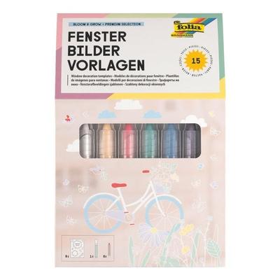 15-tlg. Fensterbilder-Set »BLOOM & GROW«, folia