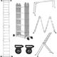 Uisebrt - Mehrzweckleiter 4x5 Aluminium mit Plattform 6 in 1 Multifunktionsleiter Leiter 550cm