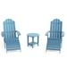 Winsoon 5-Piece All Weather HIPS Outdoor Folding Adirondack Chairs, 2 Ottomans and 1 Side Table