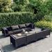 vidaXL Patio Lounge Set Outdoor Sectional Sofa Set Table Poly Rattan Dark Grey - 27.6" x 27.6" x 24"