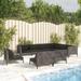 vidaXL Patio Lounge Set Outdoor Sectional Corner Sofa Poly Rattan Dark Grey - 27.6" x 27.6" x 24"