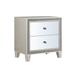 26" Champagne 2-Drawers Nightstand with Mirrored Finish, Sparkling Rhinestones Inlay Design and Crystal Knob for Bedroom