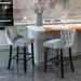 Contemporary Velvet Upholstered Wing-Back Barstools set of 2