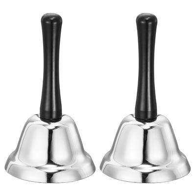 Loud Hand Bell, 2pcs 75mm(2.95") Dinner Bell for Classroom, Service, Silver Tone - Silver Tone